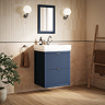 Padstow Framed Bathroom Mirror 600 x 400mm – Satin Indigo Blue