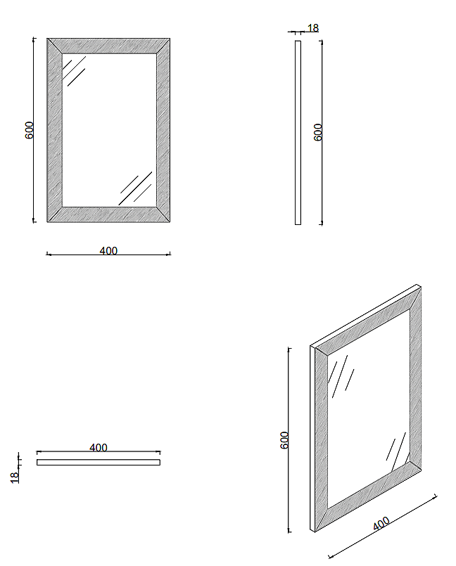 Padstow 600 x 400 Framed Bathroom Mirror - Satin Indigo Blue