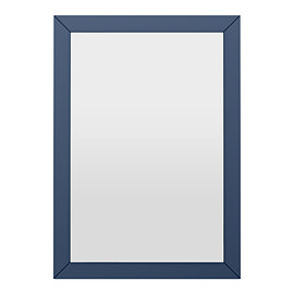 Padstow Framed Bathroom Mirror 600 x 400mm – Satin Indigo Blue