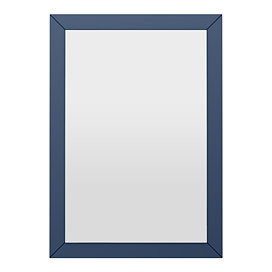 Padstow Framed Bathroom Mirror 600 x 400mm – Satin Indigo Blue