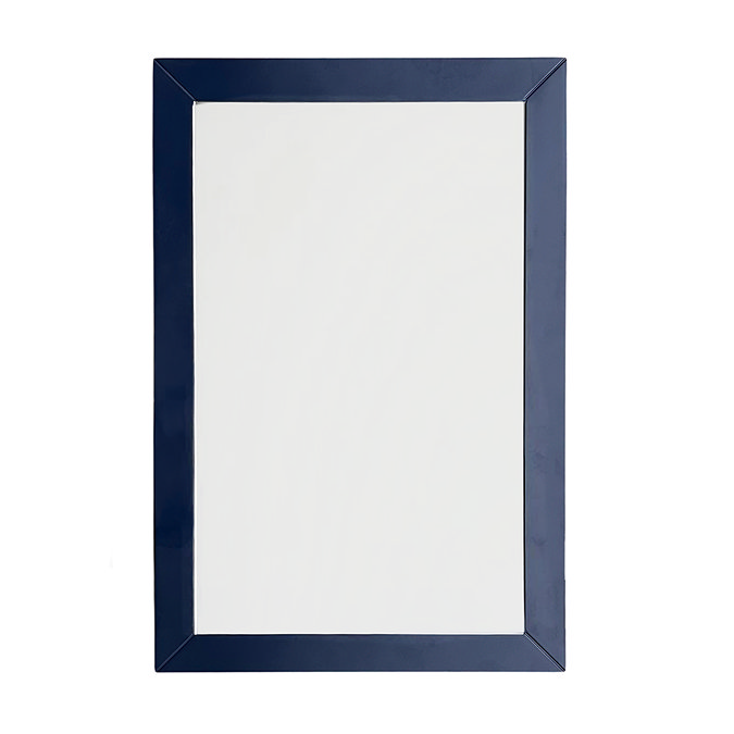 Padstow 600 x 400 Framed Bathroom Mirror - Satin Indigo Blue