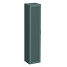 Padstow Wall Hung Tall Storage Unit - Satin Green, Slatted with Chrome Handle