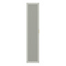Padstow Wall Hung Tall Storage Unit - Satin Grey, Slatted with Brushed Brass Handle