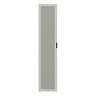 Padstow Wall Hung Tall Storage Unit - Satin Grey, Slatted with Matt Black Handle
