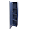 Padstow Wall Hung Tall Storage Unit - Satin Indigo Blue, Slatted with Chrome Handle