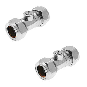 Pair of 15mm Chrome Isolating Valves Large Image