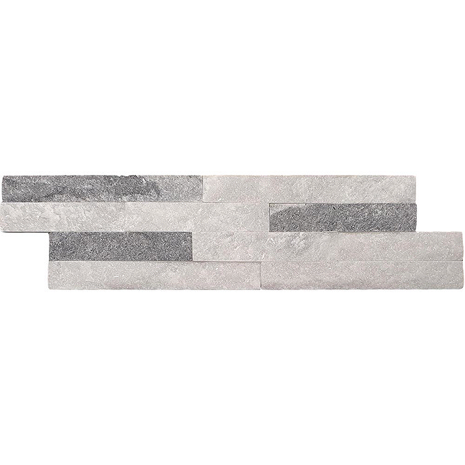 Palamas Cloud Grey Split Face Natural Stone Wall Tiles - 100 x 360mm Large Image