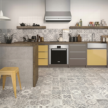Palermo Encaustic Effect Wall and Floor Tiles - 608 x 608mm