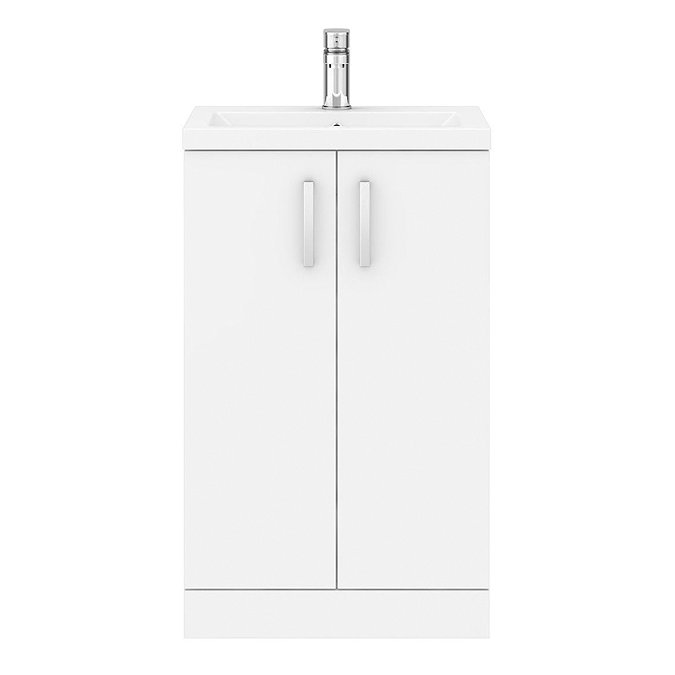 Pallas 500 Modern Gloss White Floor Standing Vanity Unit  Standard Large Image