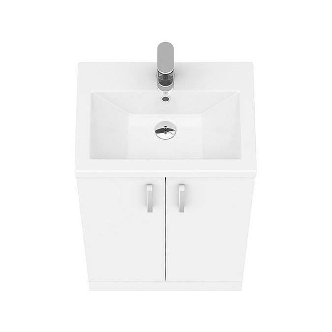 Pallas 500 Modern Gloss White Floor Standing Vanity Unit  additional Large Image