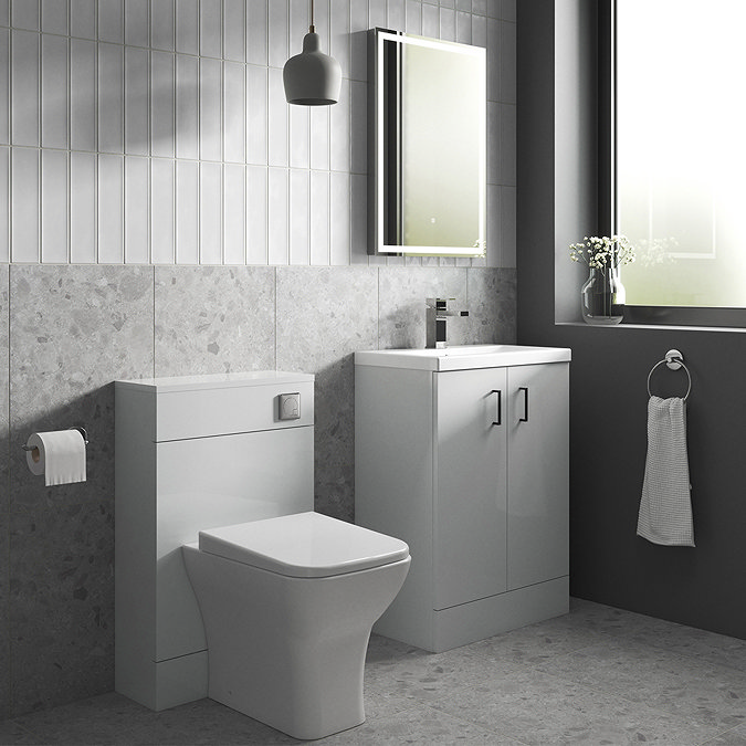 Pallas 600 Modern Gloss White Floor Standing Vanity Unit  Feature Large Image