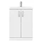 Pallas 600 Modern Gloss White Floor Standing Vanity Unit  In Bathroom Large Image
