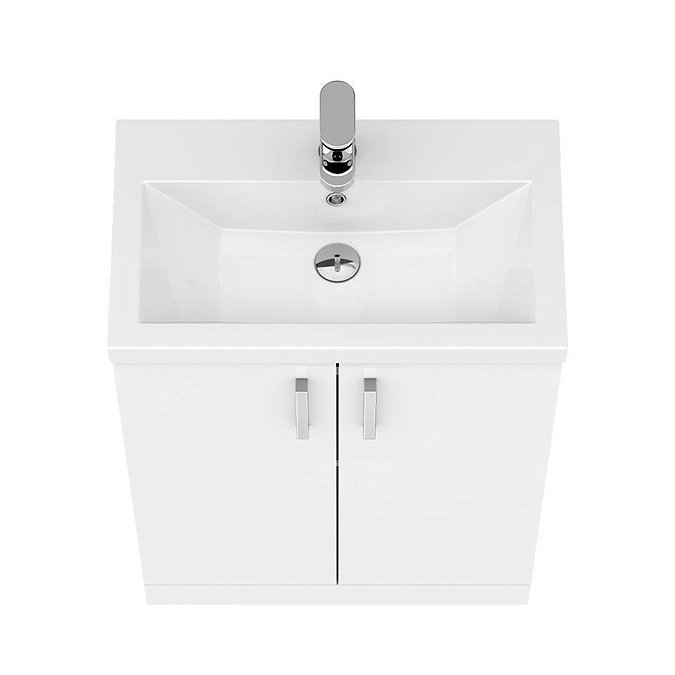 Pallas 600 Modern Gloss White Floor Standing Vanity Unit  additional Large Image