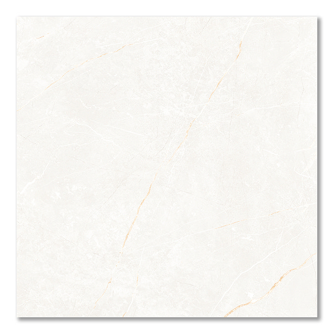 Palor Gloss White Marble Effect Wall & Floor Tiles - 600 x 600mm