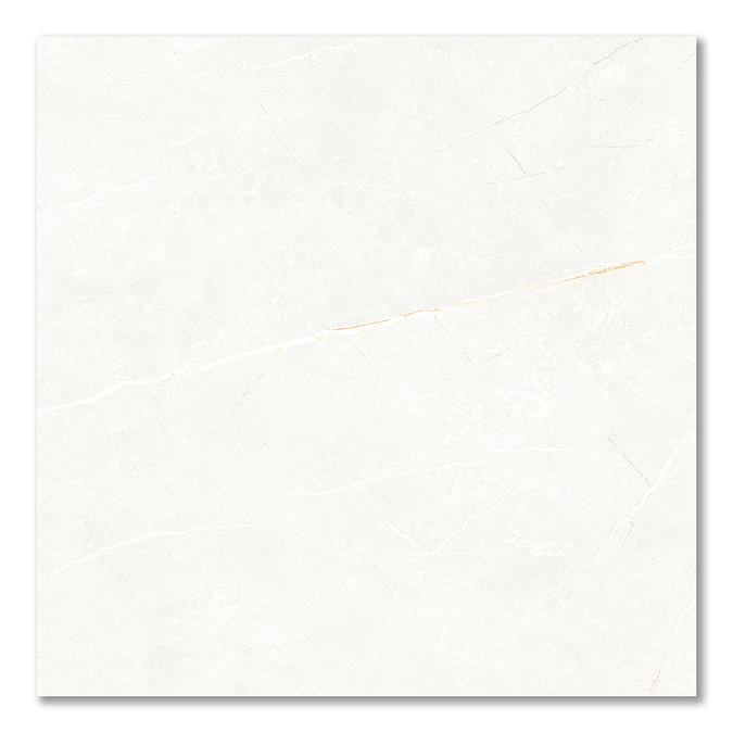 Palor Gloss White Marble Effect Wall & Floor Tiles - 600 x 600mm