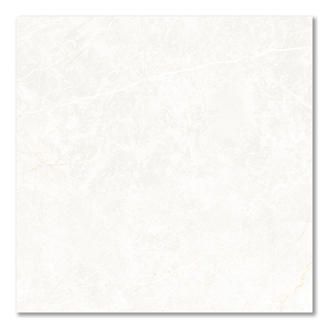 Palor Gloss White Marble Effect Wall & Floor Tiles - 600 x 600mm