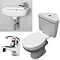 Paris 1TH Corner Cloakroom Suite with Basin Tap & Chrome Bottle Trap Large Image
