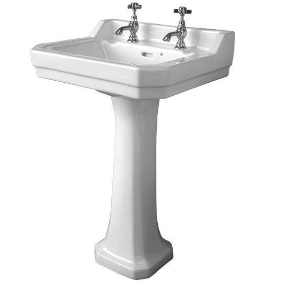Paris Ceramic Basin & Pedestal Set Large Image