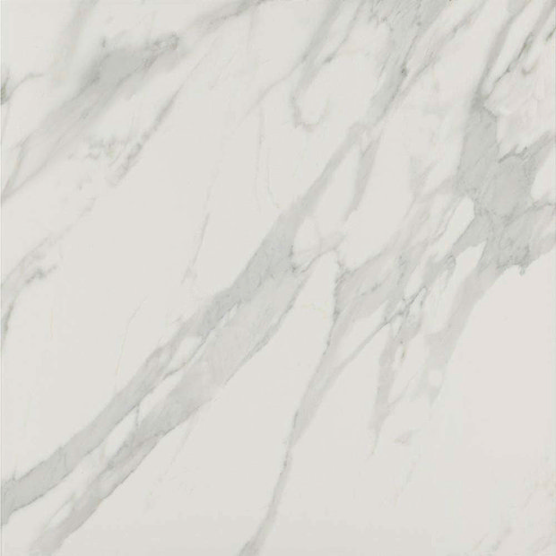 Pavia Marble Effect Grey Gloss Porcelain Floor Tiles - 60 x 60cm