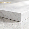 Pavilion 1000 x 800mm White Marble Stone Rectangular Shower Tray & Brushed Brass Waste