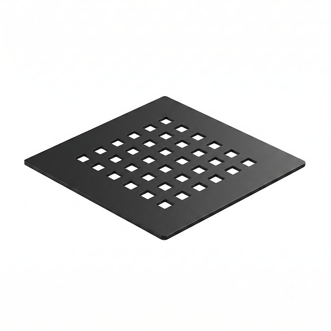 Pavilion 1000 x 800mm White Marble Stone Rectangular Shower Tray & Matt Black Waste