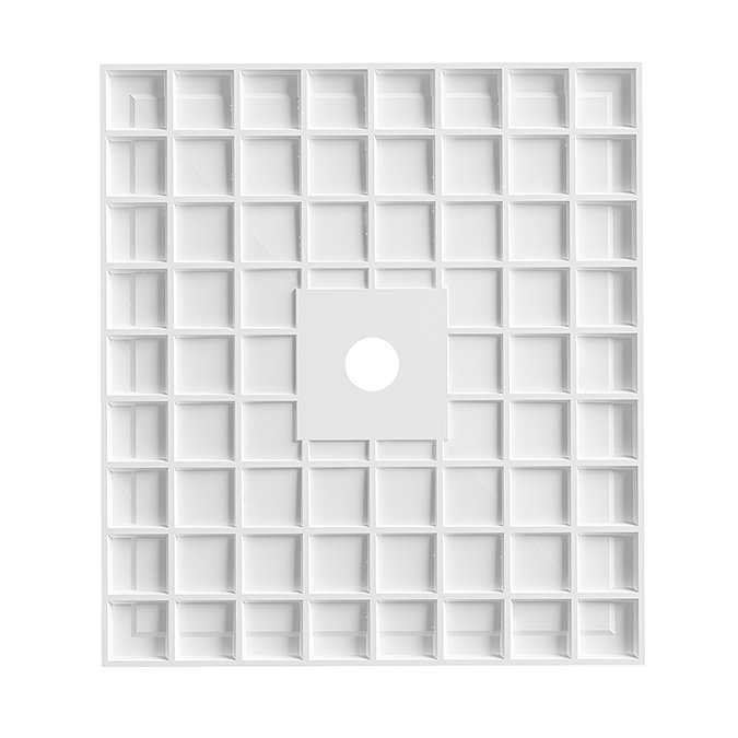 Pavilion 1000 x 900mm White Marble Stone Rectangular Shower Tray & Brushed Brass Waste