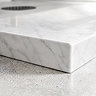 Pavilion 1000 x 900mm White Marble Stone Rectangular Shower Tray & Matt Black Waste
