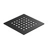 Pavilion 1000 x 900mm White Marble Stone Rectangular Shower Tray & Matt Black Waste