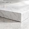 Pavilion 1200 x 800mm White Marble Stone Rectangular Shower Tray & Brushed Steel Waste