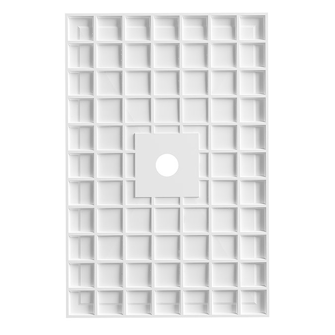 Pavilion 1200 x 800mm White Marble Stone Rectangular Shower Tray & Brushed Steel Waste