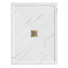 Pavilion 1200 x 900mm White Marble Stone Rectangular Shower Tray & Brushed Brass Waste