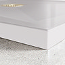 Pavilion 1400 x 900mm White Marble Stone Rectangular Shower Tray & Brushed Brass Waste