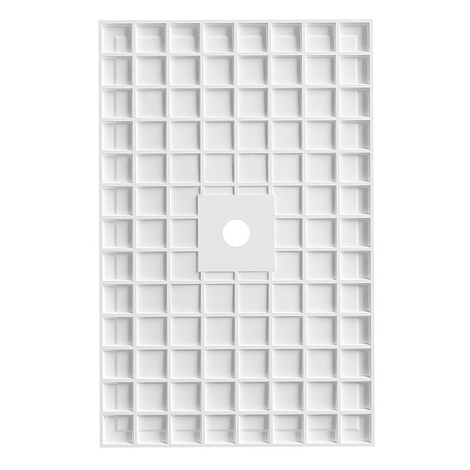 Pavilion 1400 x 900mm White Stone Rectangular Shower Tray & Brushed Brass Waste