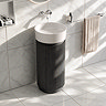 Pavilion 400mm Round Fluted Floor Standing Vanity Unit with Basin - Matt Anthracite