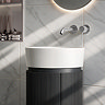 Pavilion 400mm Round Fluted Floor Standing Vanity Unit with Basin - Matt Anthracite