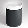 Pavilion 600mm Round Fluted Floor Standing Vanity Unit with Basin - Matt Anthracite