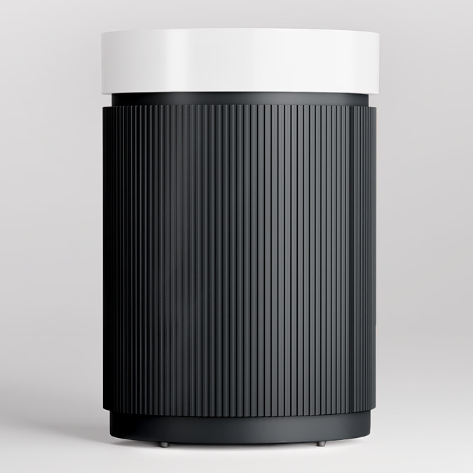 Pavilion 600mm Round Fluted Floor Standing Vanity Unit with Basin - Matt Anthracite