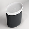 Pavilion 600mm Round Fluted Floor Standing Vanity Unit with Basin - Matt Anthracite