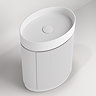 Pavilion 600mm Round Fluted Floor Standing Vanity Unit with Basin - Matt White