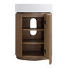 Pavilion 600mm Round Fluted Floor Standing Vanity Unit with Basin - Oak