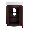 Pavilion 600mm Round Fluted Floor Standing Vanity Unit with Basin - Walnut