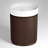 Pavilion 600mm Round Fluted Floor Standing Vanity Unit with Basin