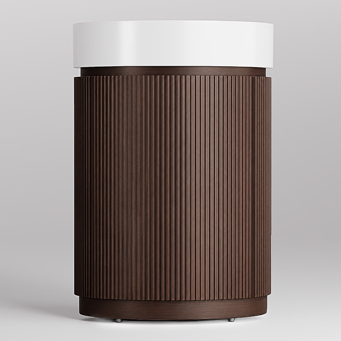 Pavilion 600mm Round Fluted Floor Standing Vanity Unit with Basin