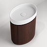 Pavilion 600mm Round Fluted Floor Standing Vanity Unit with Basin - Walnut