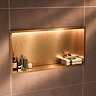 Pavilion Stainless Steel Illuminated Shower Niche - 610 x 305mm, Brushed Brass