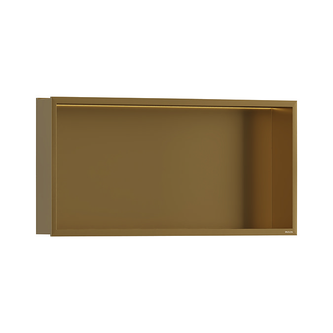 Pavilion Stainless Steel Illuminated Shower Niche - 610 x 305mm, Brushed Brass