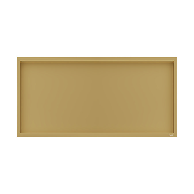 Pavilion Stainless Steel Illuminated Shower Niche - 610 x 305mm, Brushed Brass