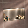 Pavilion Stainless Steel Illuminated Shower Niche - 610 x 305mm Brushed