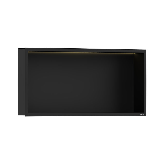 Pavilion Stainless Steel Illuminated Shower Niche - 610 x 305mm, Matt Black