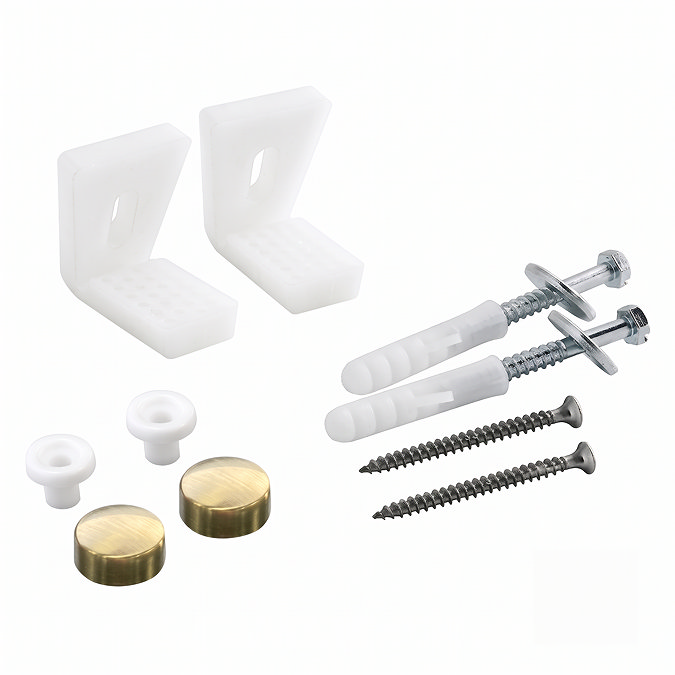 Pavilion Back to Wall Close Coupled Rimless Toilet with Soft-Close Seat, Brushed Brass Flush & Hinges